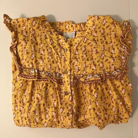 JOIE Nordstrom Floral Button Down Peasant Top Balloon Sleeve Large - Picture 9 of 10